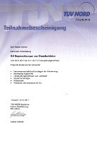 Teilnahmebescheinigung Fortbildung Begutachtung von Brandschäden